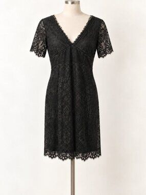 Elegant Black Lace Midi Dress Cocktail Evening Party